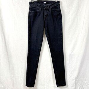 Levis Jeans Womens Sz 27x32 Mid Rise Skinny Fit Legging Black Stretch Denim